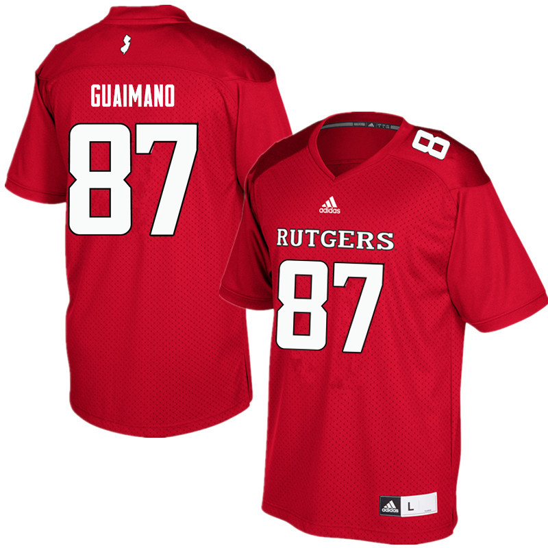 Men #87 John Guaimano Rutgers Scarlet Knights College Football Jerseys Sale-Red